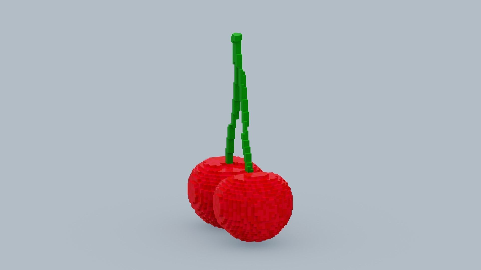 Voxel Cherry Low-poly 3D model_3