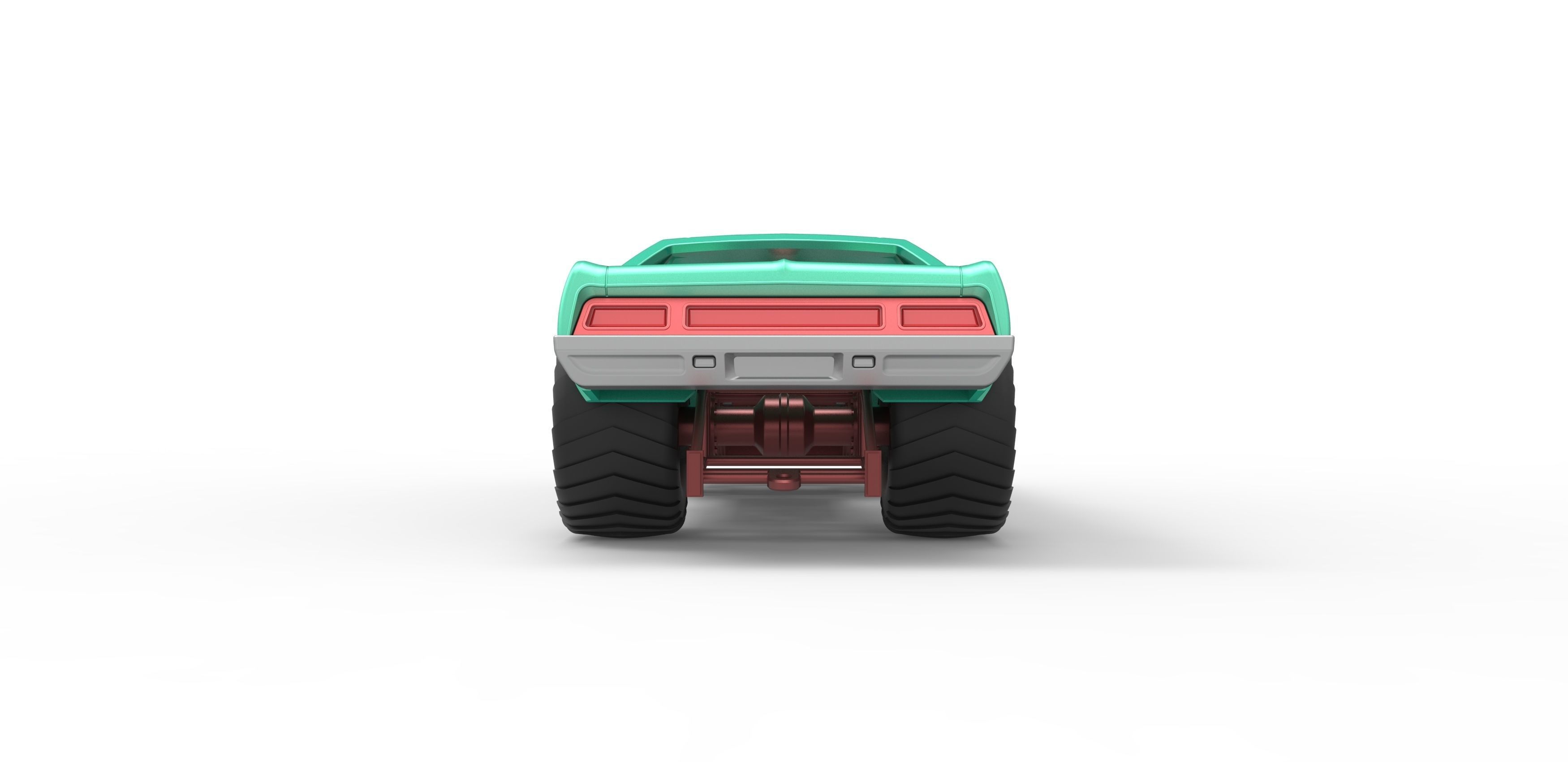 Pulling truck 2wd with Car shell Scale 1 to 25 3D print model_13