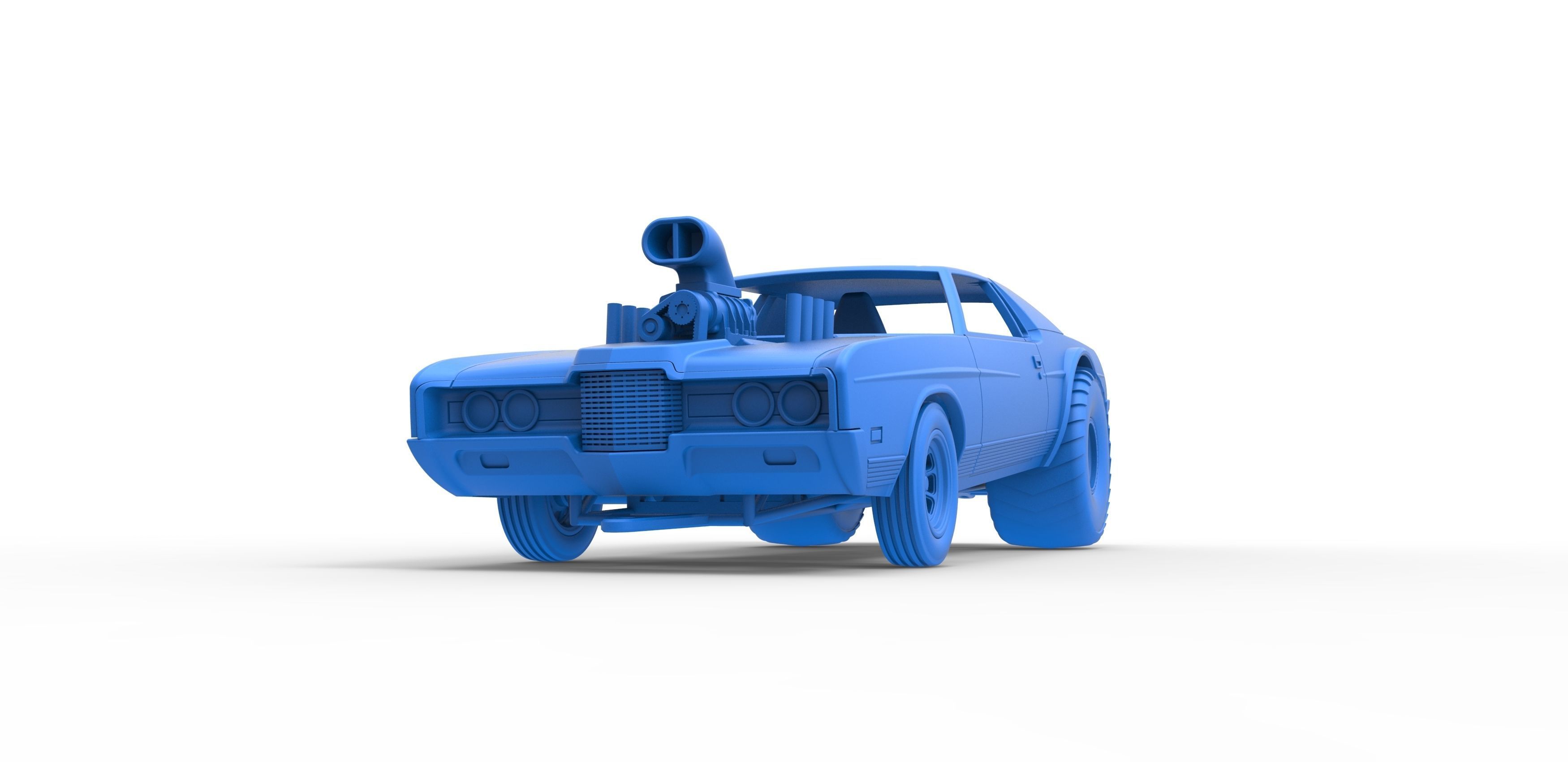 Pulling truck 2wd with Car shell Scale 1 to 25 3D print model_17