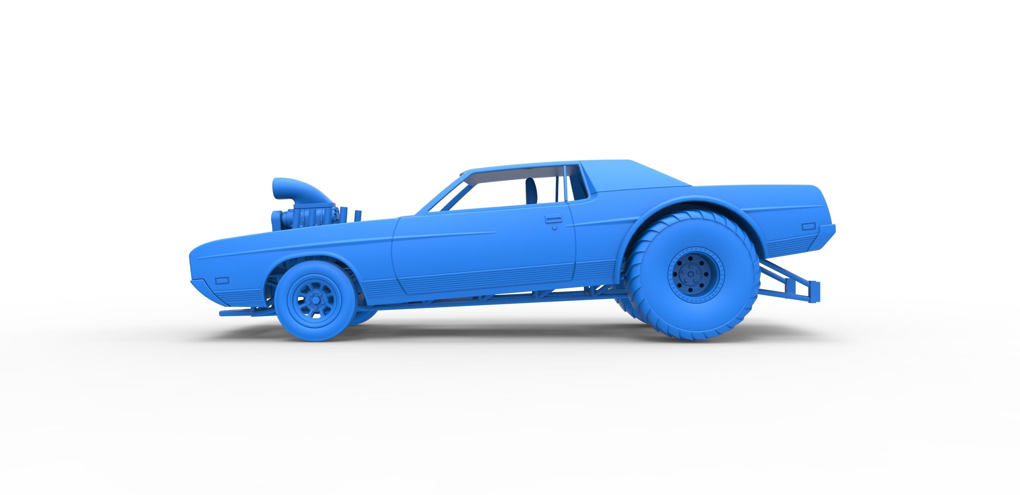 Pulling truck 2wd with Car shell Scale 1 to 25 3D print model_20
