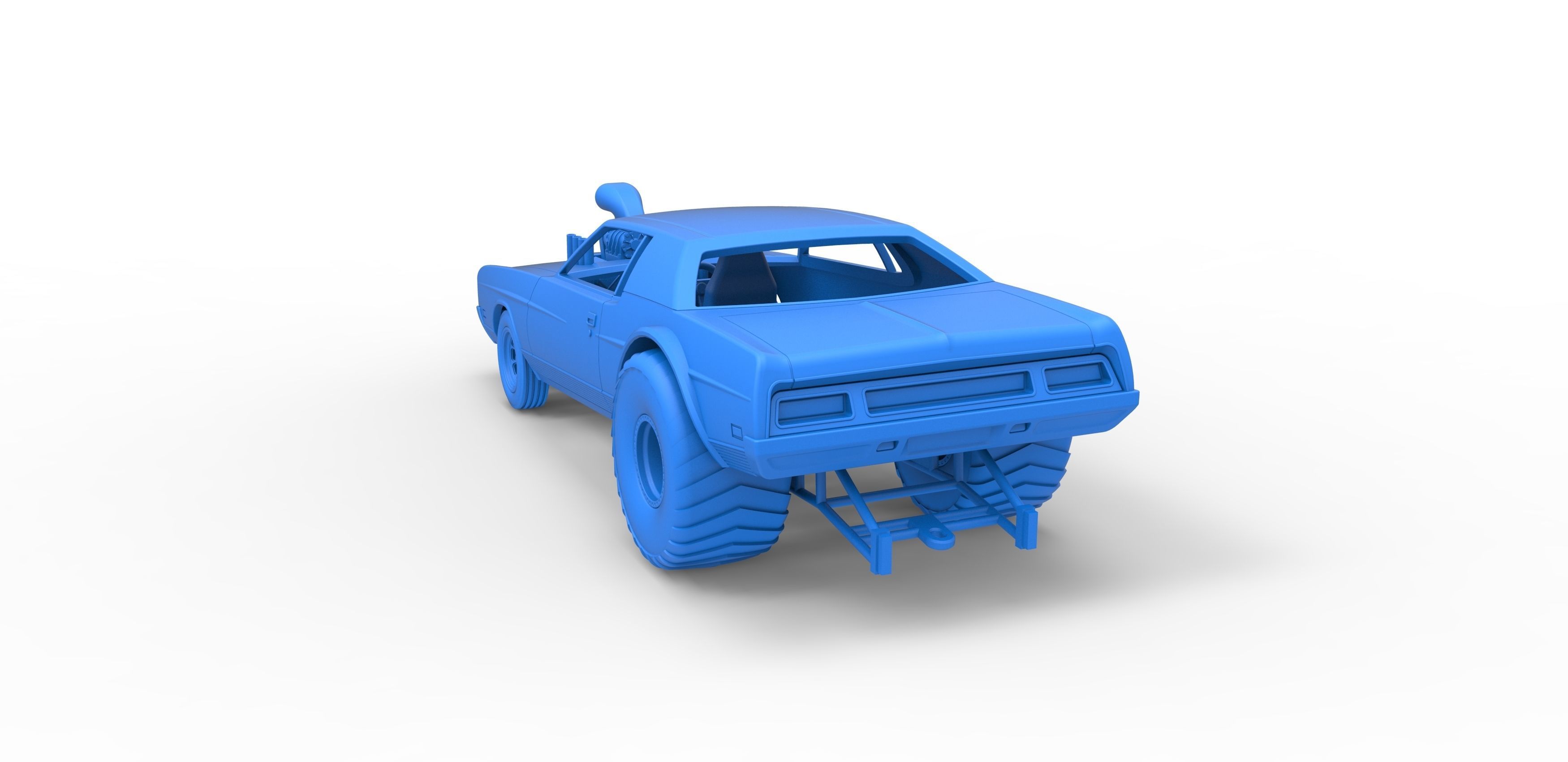 Pulling truck 2wd with Car shell Scale 1 to 25 3D print model_24