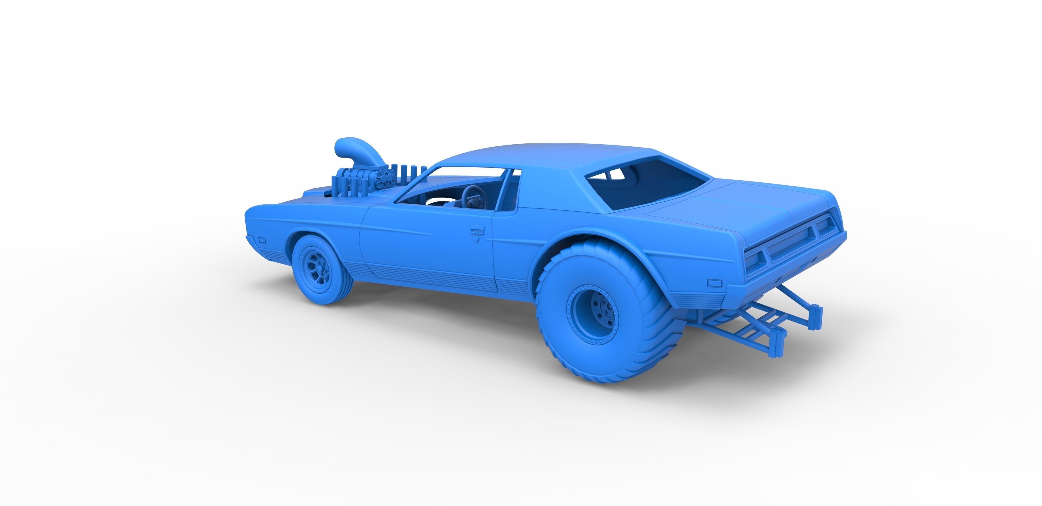 Pulling truck 2wd with Car shell Scale 1 to 25 3D print model_23