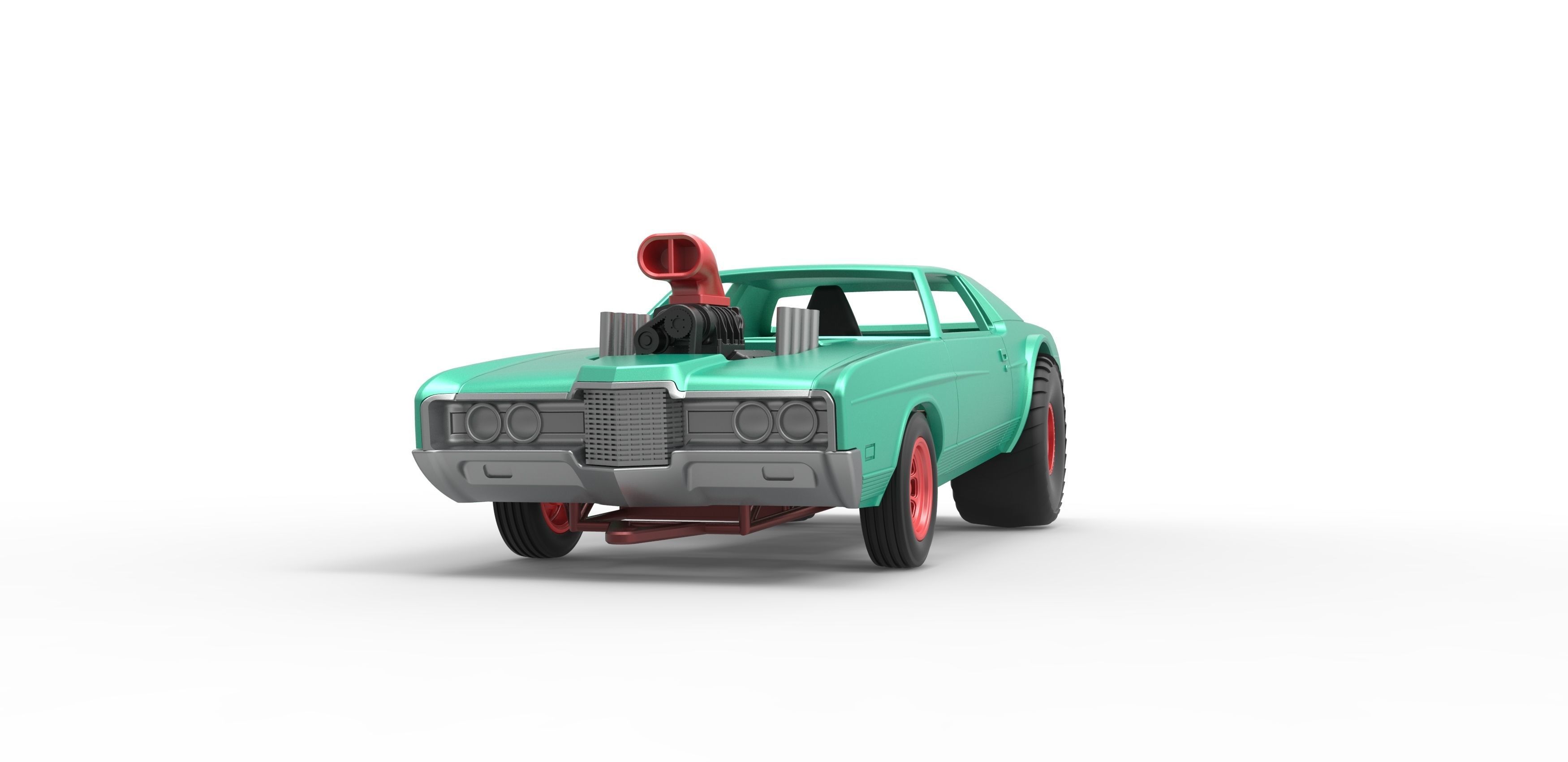 Pulling truck 2wd with Car shell Scale 1 to 25 3D print model_4