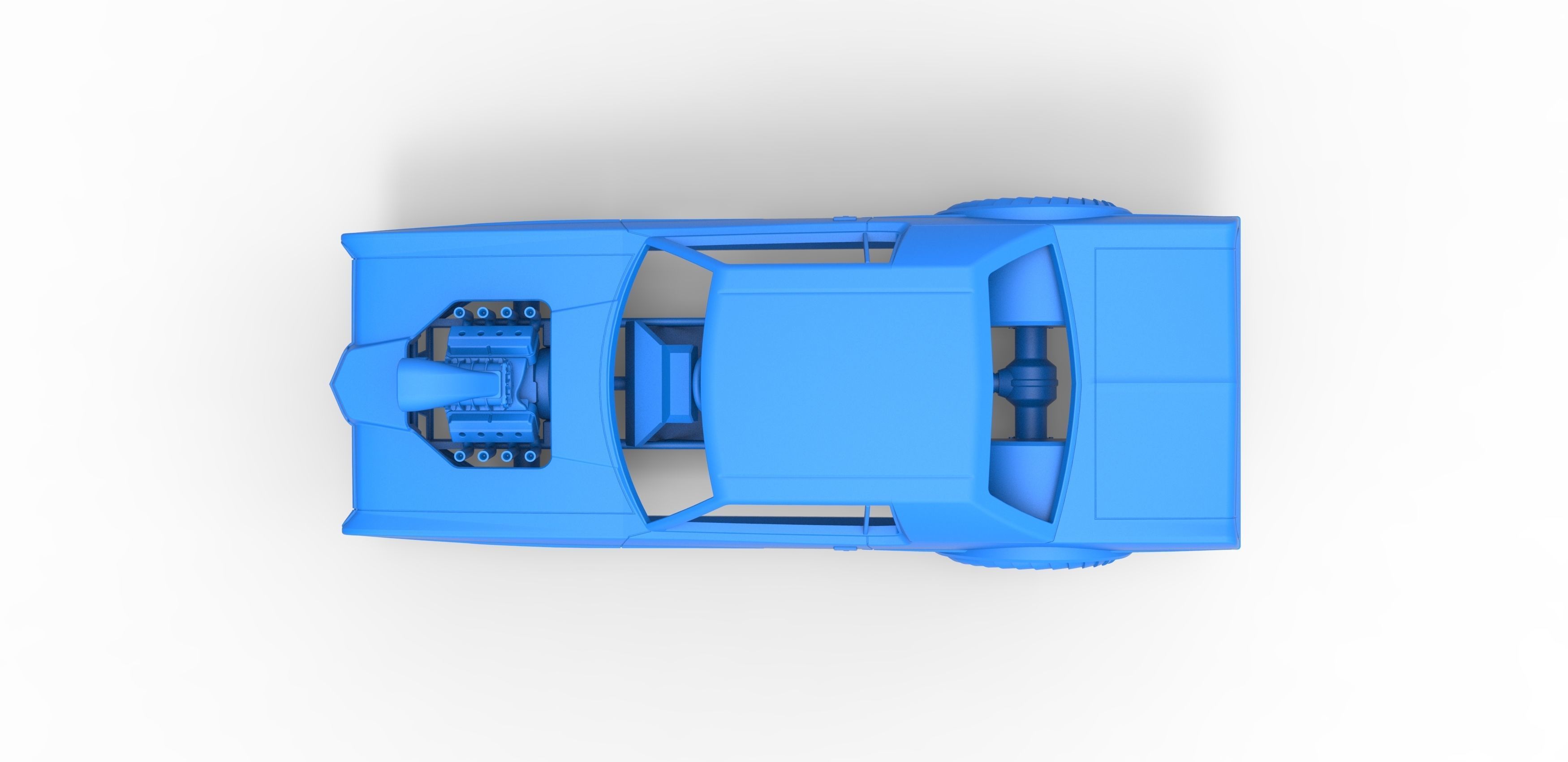 Pulling truck 2wd with Car shell Scale 1 to 25 3D print model_22