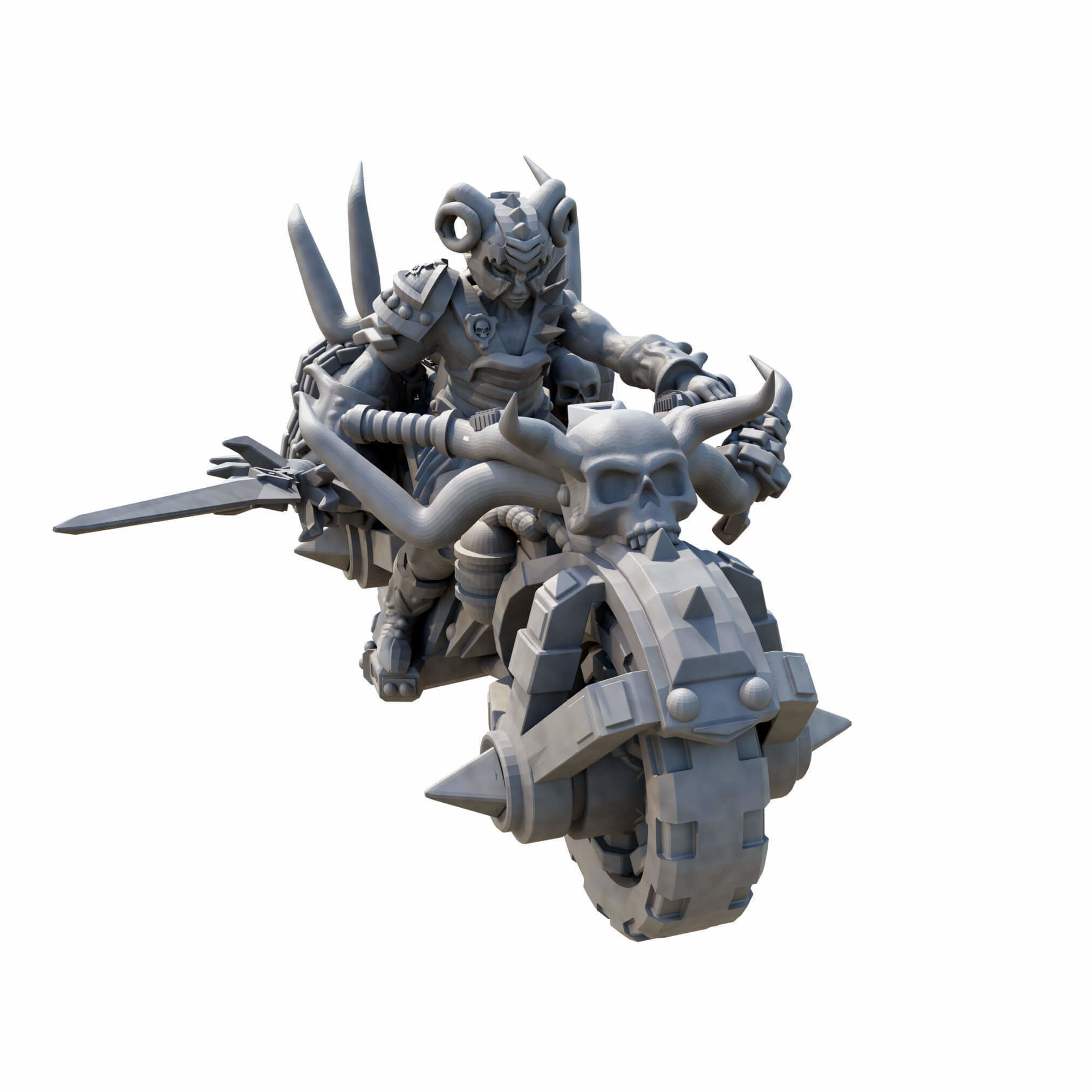 Infernal War Bikes and Foot Soldiers Fantasy Resin Mini 3D print model_6