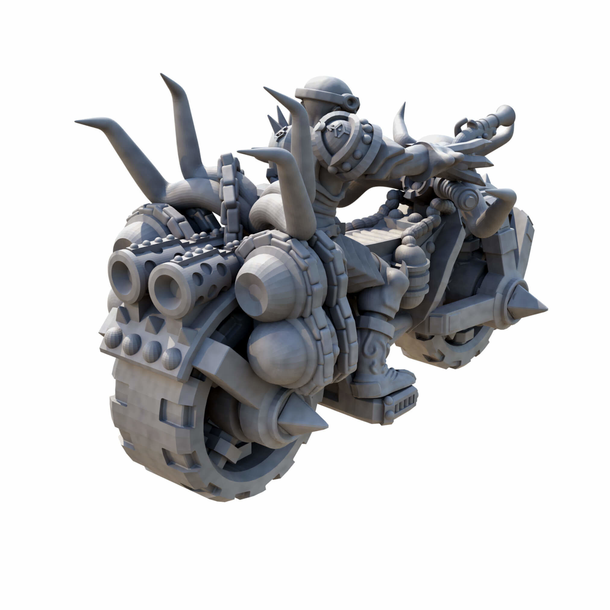 Infernal War Bikes and Foot Soldiers Fantasy Resin Mini 3D print model_3