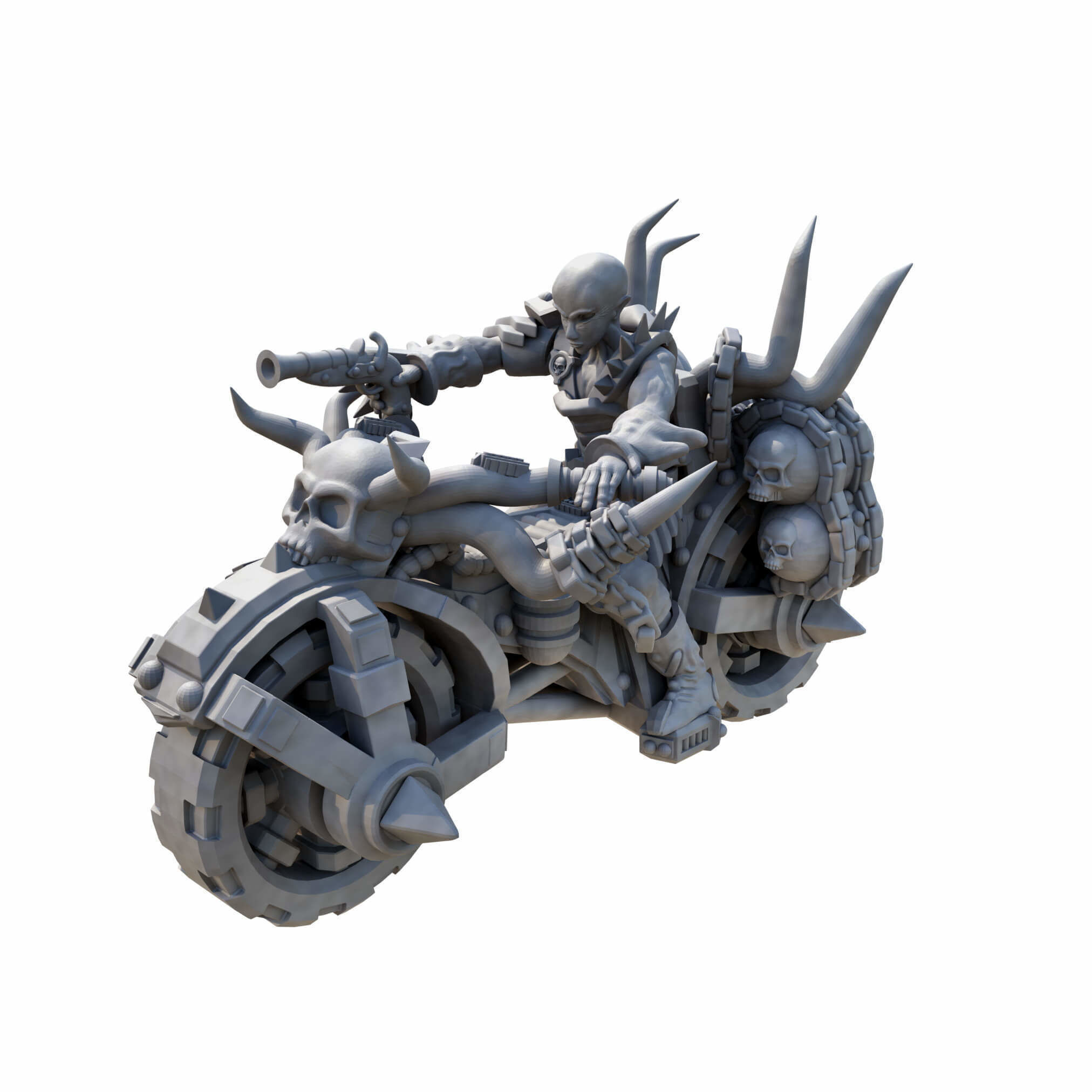 Infernal War Bikes and Foot Soldiers Fantasy Resin Mini 3D print model_10