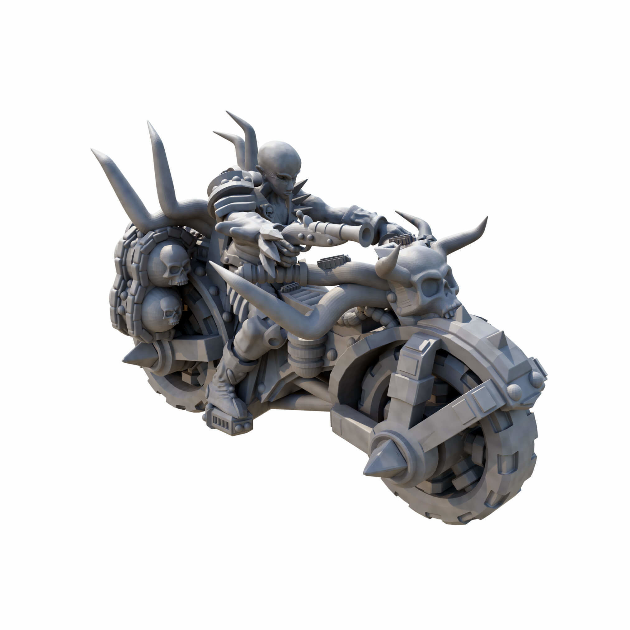 Infernal War Bikes and Foot Soldiers Fantasy Resin Mini 3D print model_9