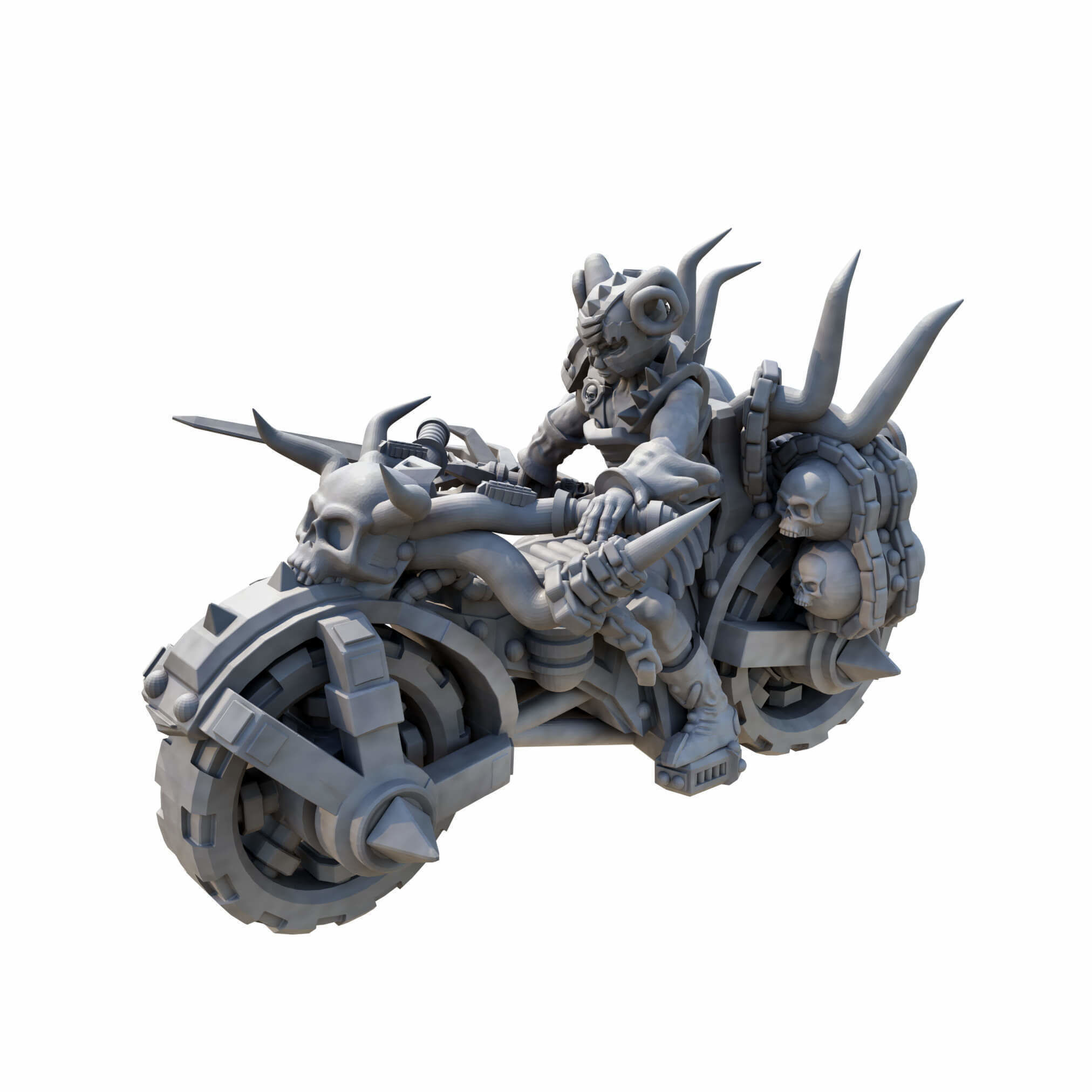 Infernal War Bikes and Foot Soldiers Fantasy Resin Mini 3D print model_5