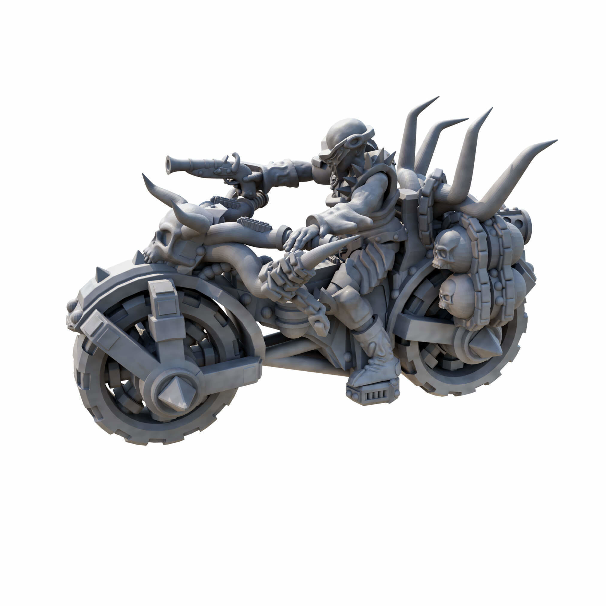 Infernal War Bikes and Foot Soldiers Fantasy Resin Mini 3D print model_2