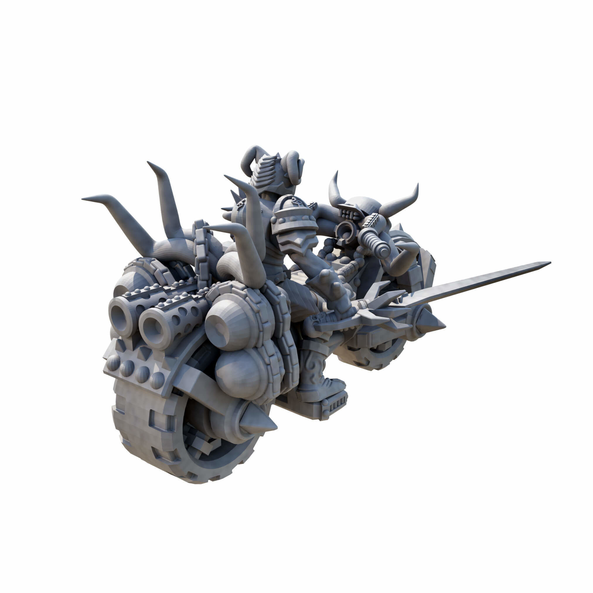Infernal War Bikes and Foot Soldiers Fantasy Resin Mini 3D print model_8
