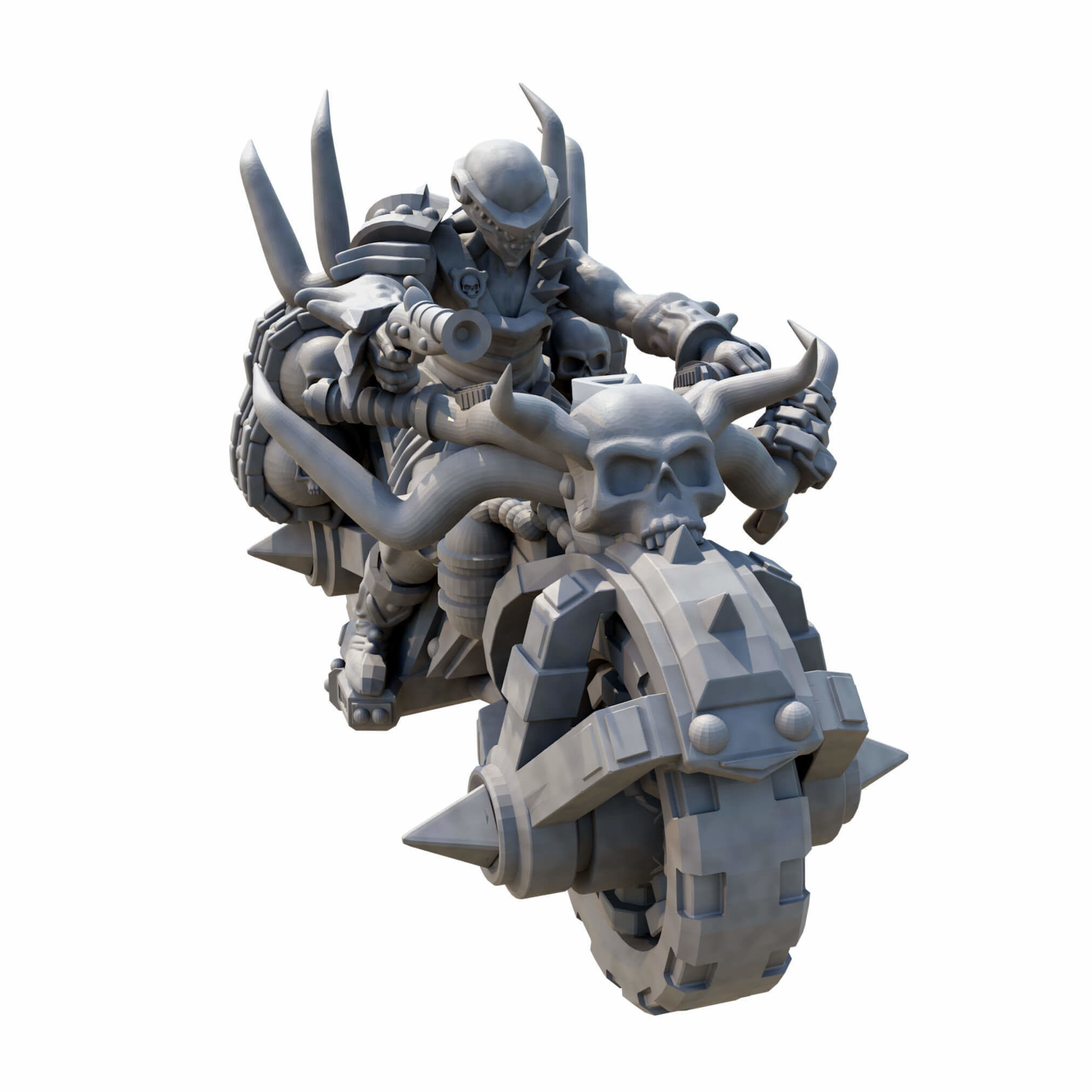 Infernal War Bikes and Foot Soldiers Fantasy Resin Mini 3D print model_4