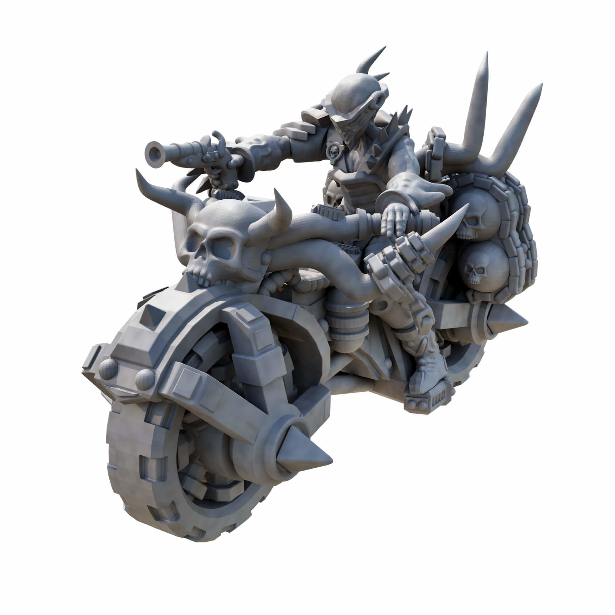 Infernal War Bikes and Foot Soldiers Fantasy Resin Mini 3D print model_1