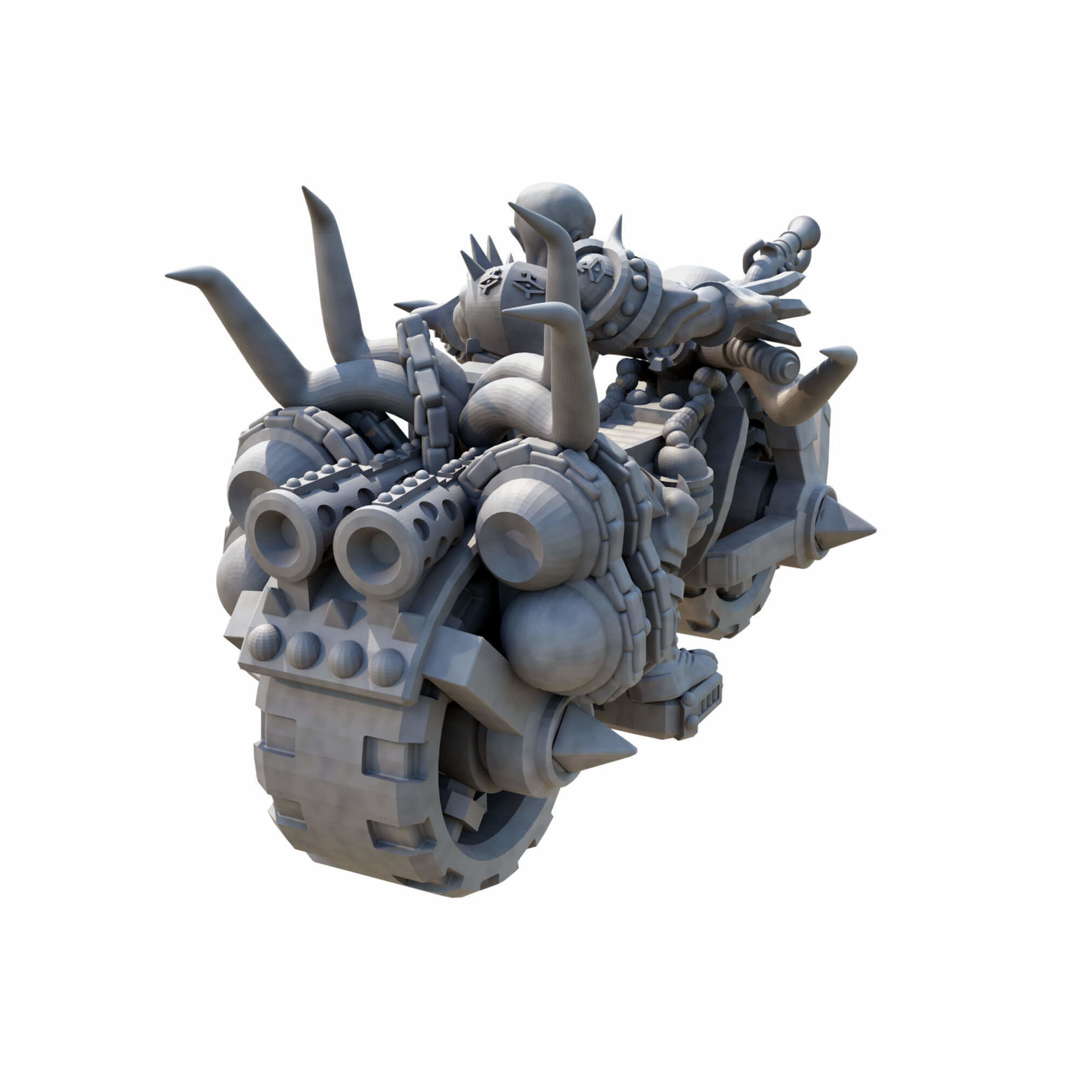 Infernal War Bikes and Foot Soldiers Fantasy Resin Mini 3D print model_7