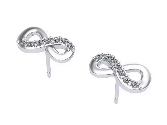 Infinite Silver Diamond Earrings