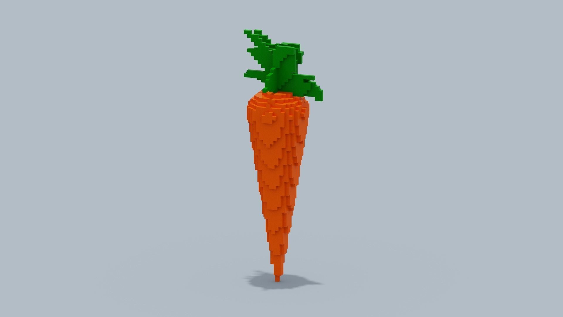 Voxel Carrot Low-poly 3D model_8