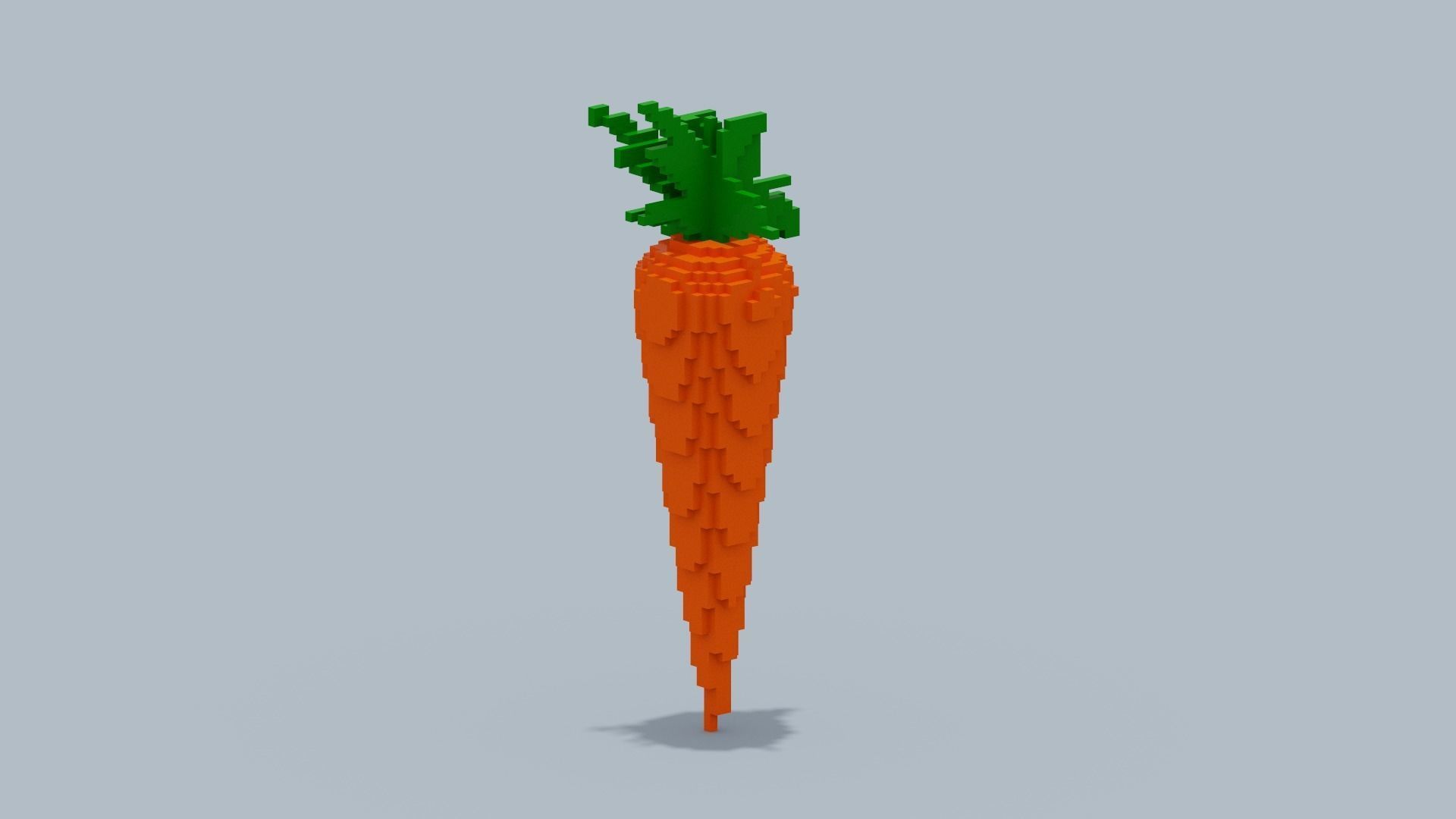 Voxel Carrot Low-poly 3D model_6