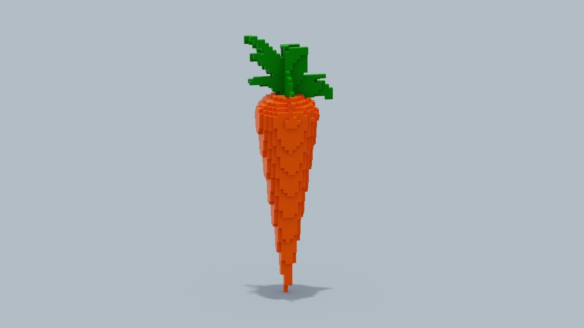Voxel Carrot Low-poly 3D model_7
