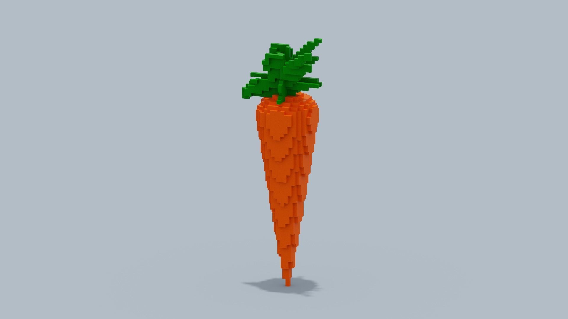 Voxel Carrot Low-poly 3D model_2