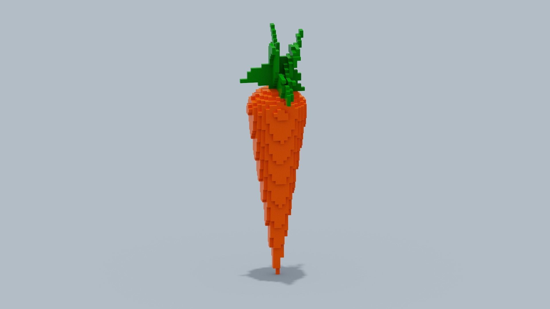 Voxel Carrot Low-poly 3D model_10