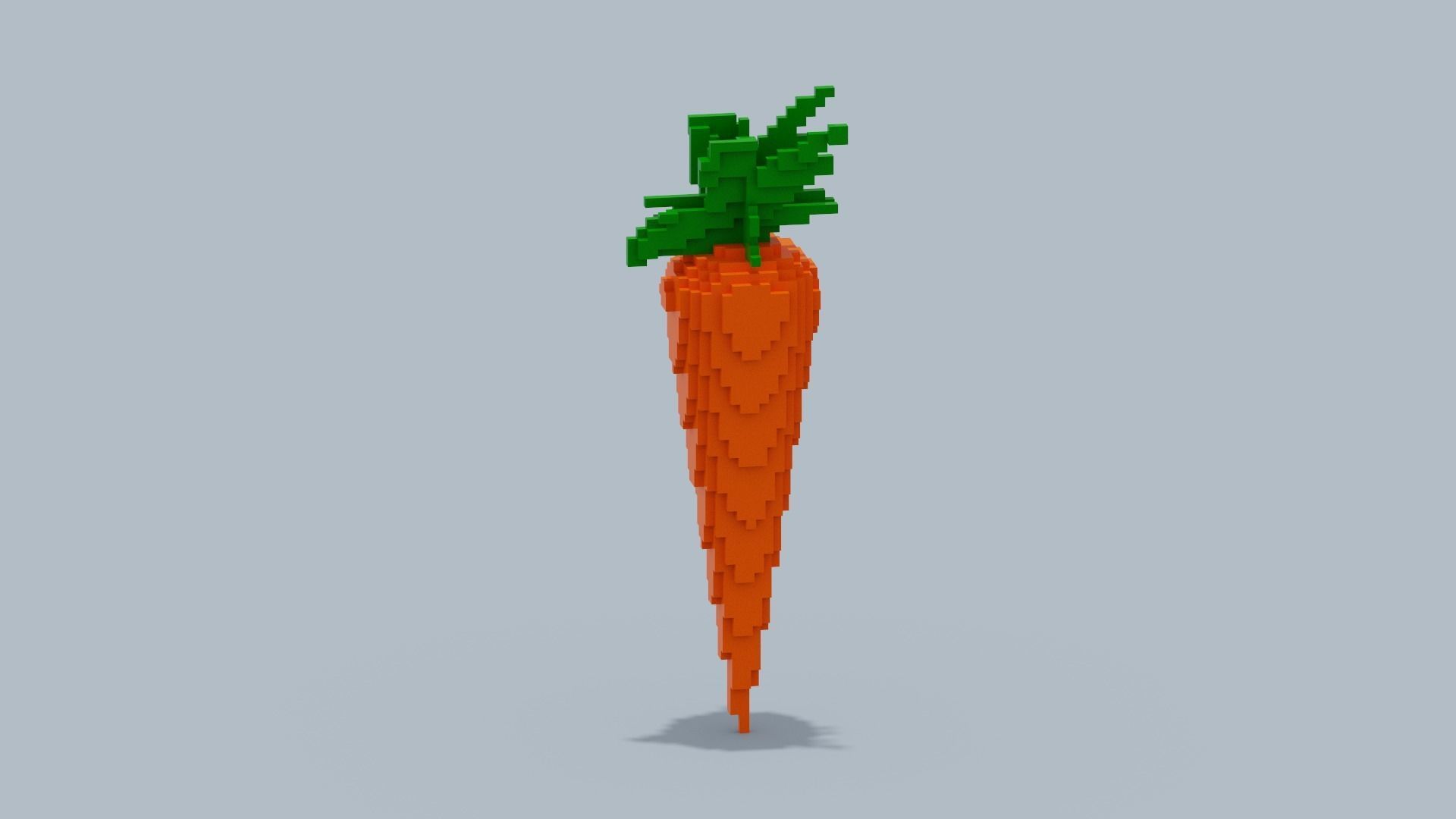 Voxel Carrot Low-poly 3D model_1