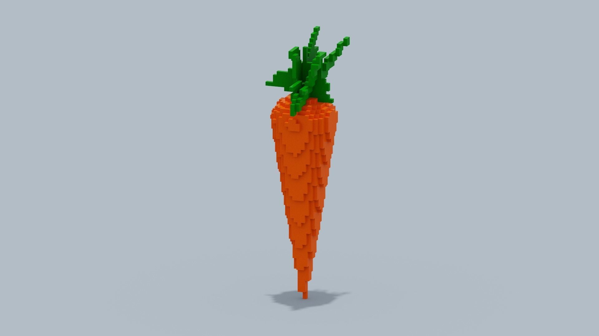 Voxel Carrot Low-poly 3D model_11
