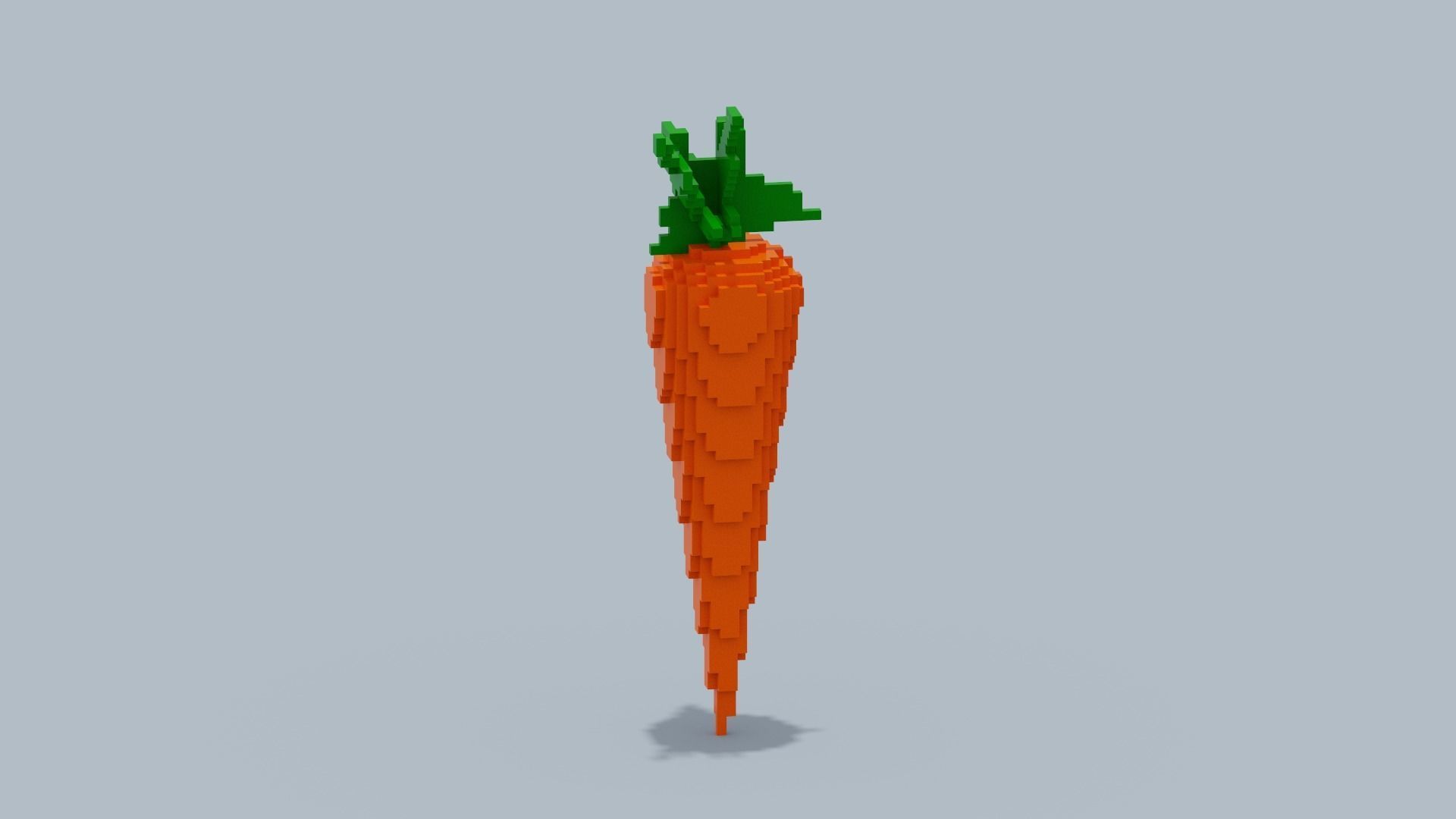 Voxel Carrot Low-poly 3D model_4
