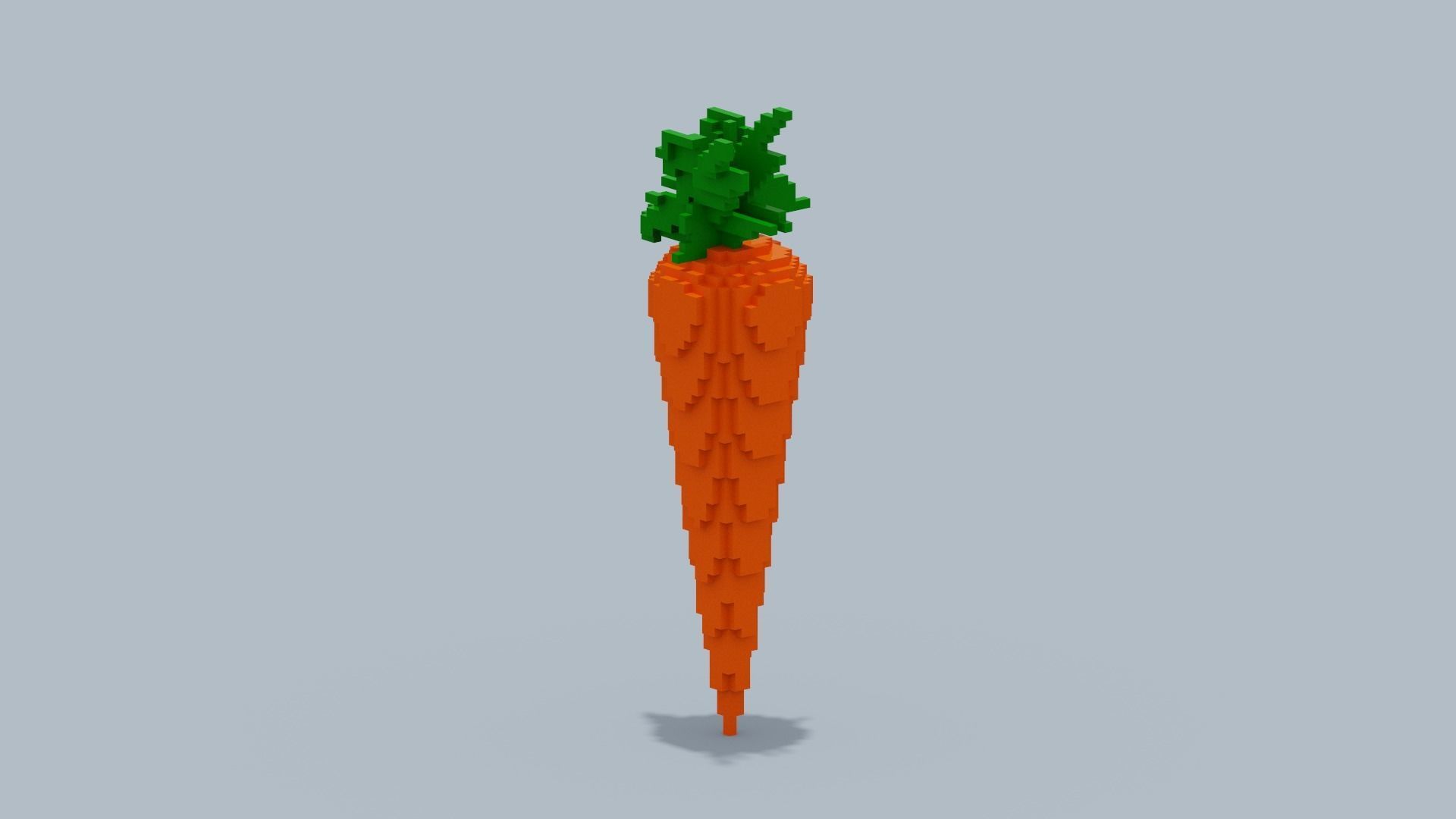 Voxel Carrot Low-poly 3D model_3
