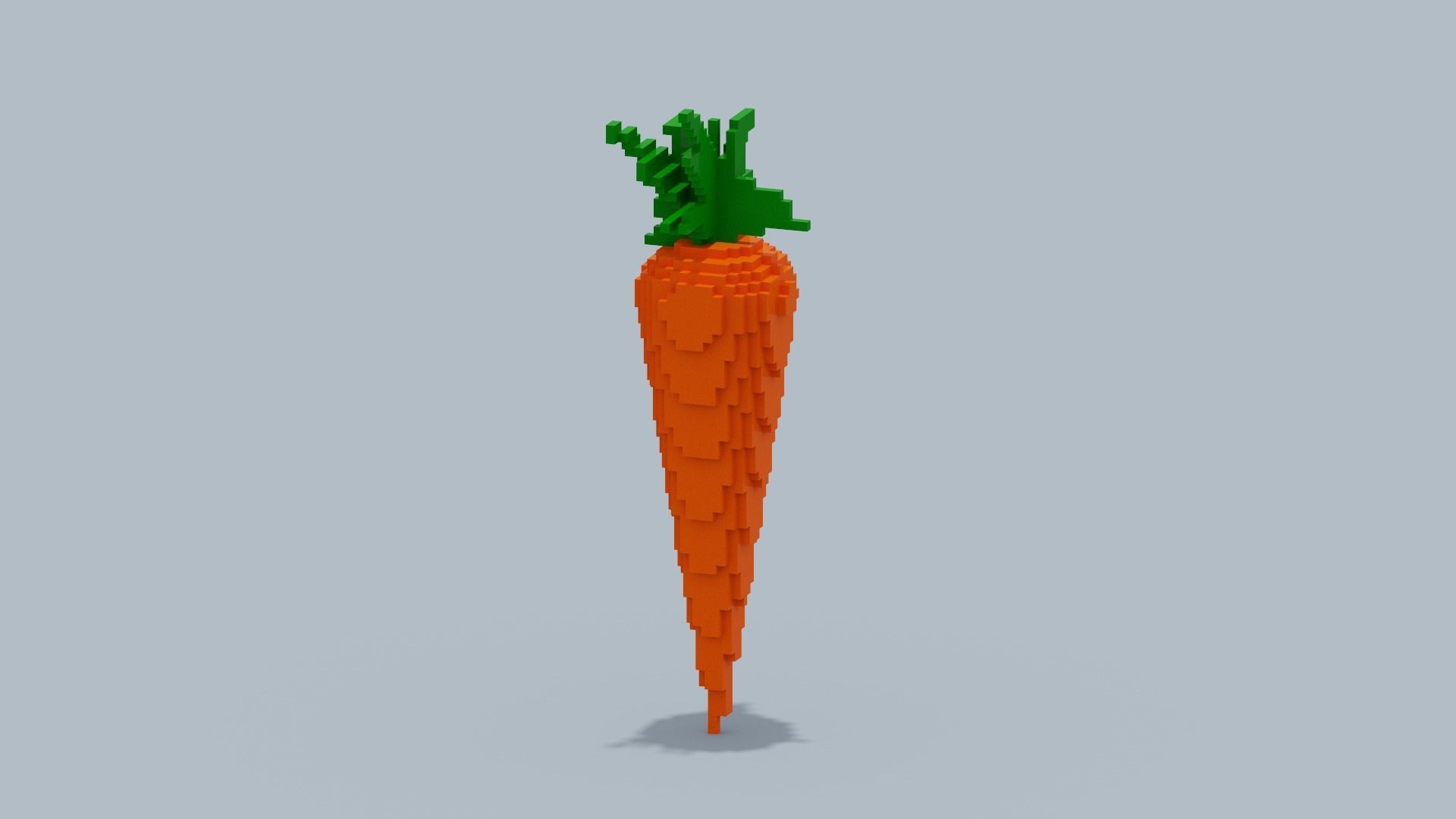 Voxel Carrot Low-poly 3D model_5