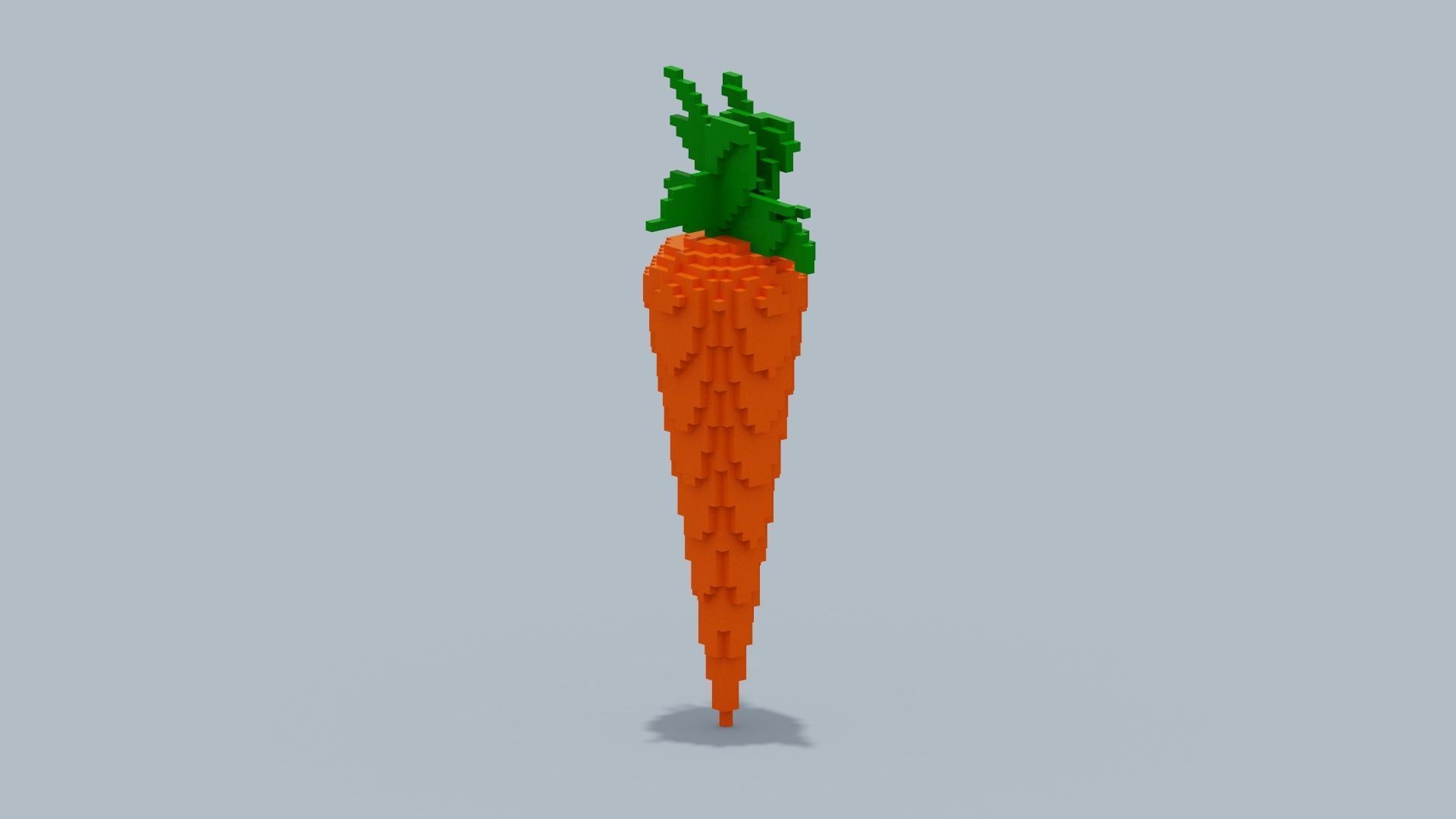 Voxel Carrot Low-poly 3D model_9