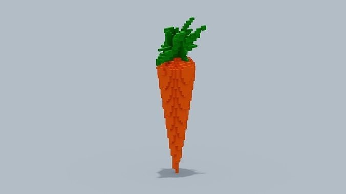 Voxel Carrot Low-poly 3D model