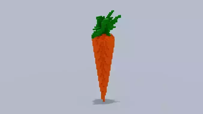 Voxel Carrot Low-poly 3D model
