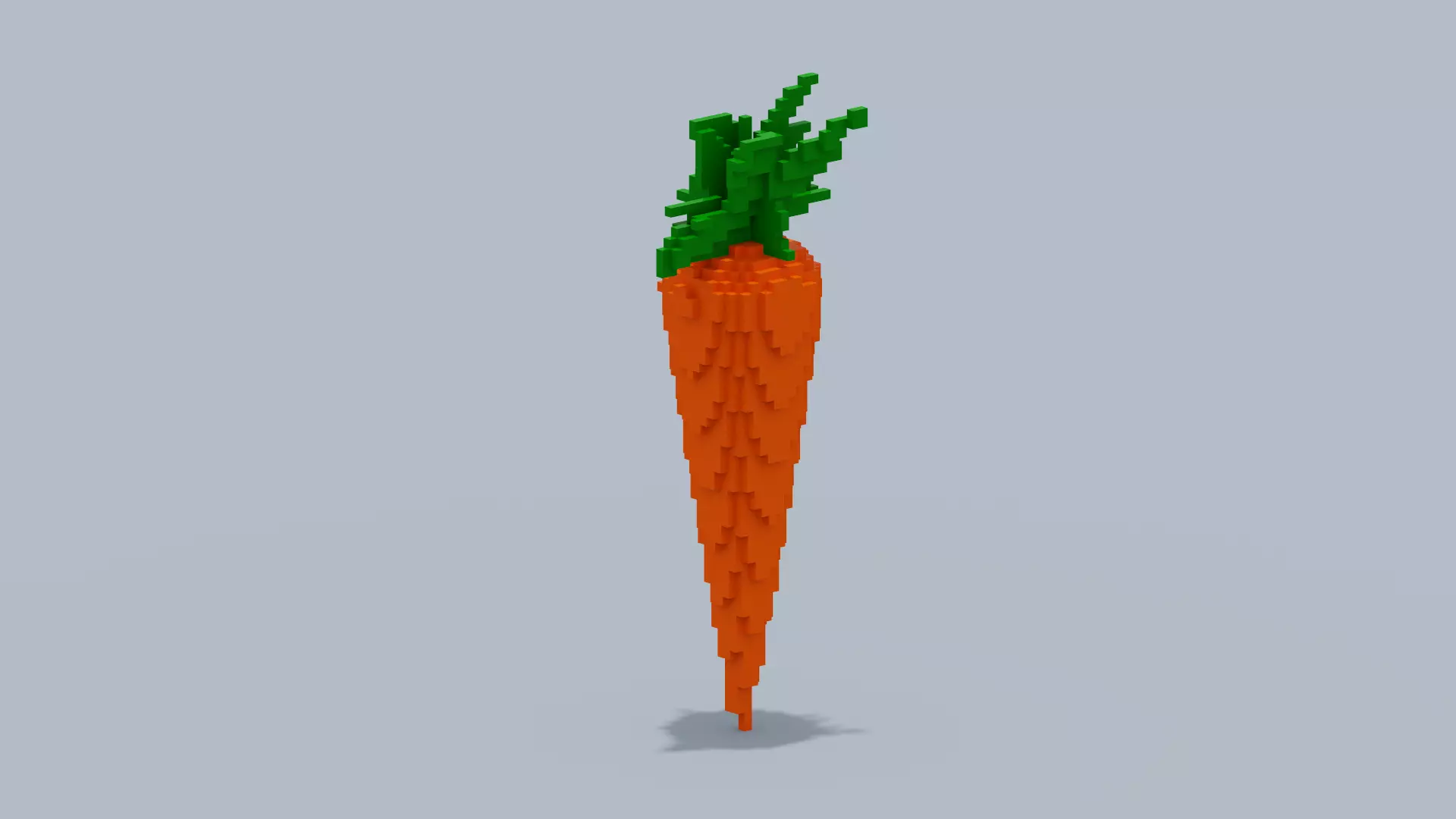 Voxel Carrot Low-poly 3D model_0