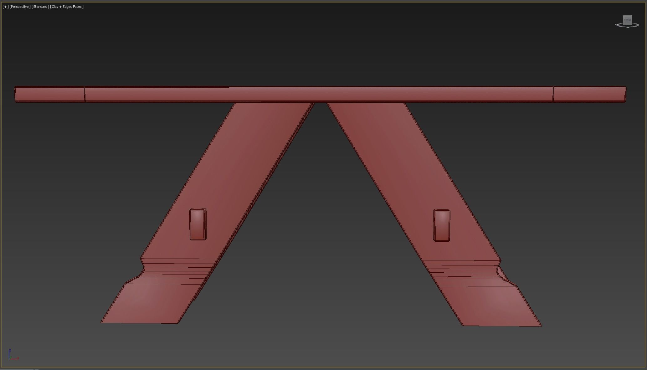 Medieval Table Low-poly 3D model_5