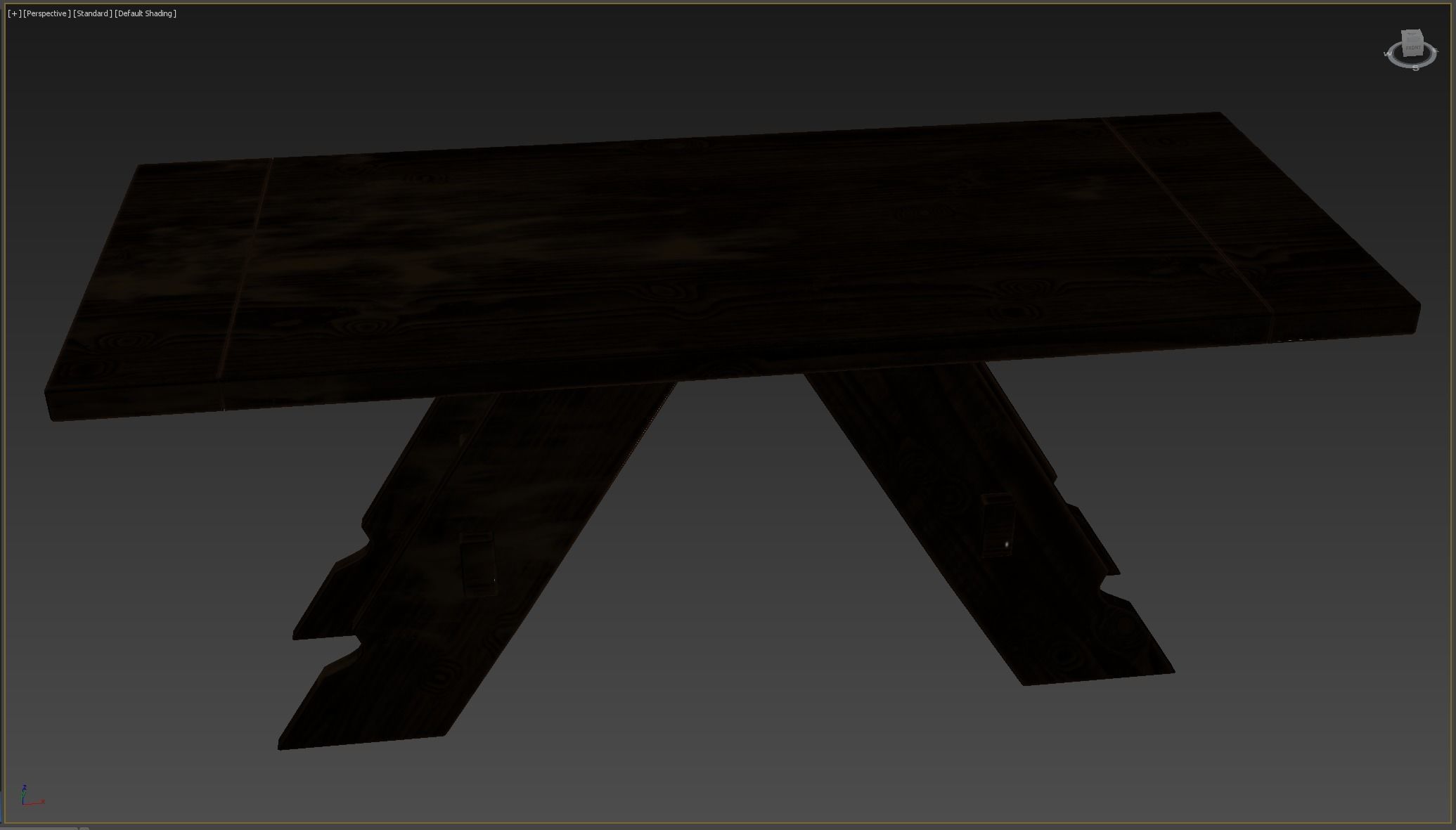 Medieval Table Low-poly 3D model_7