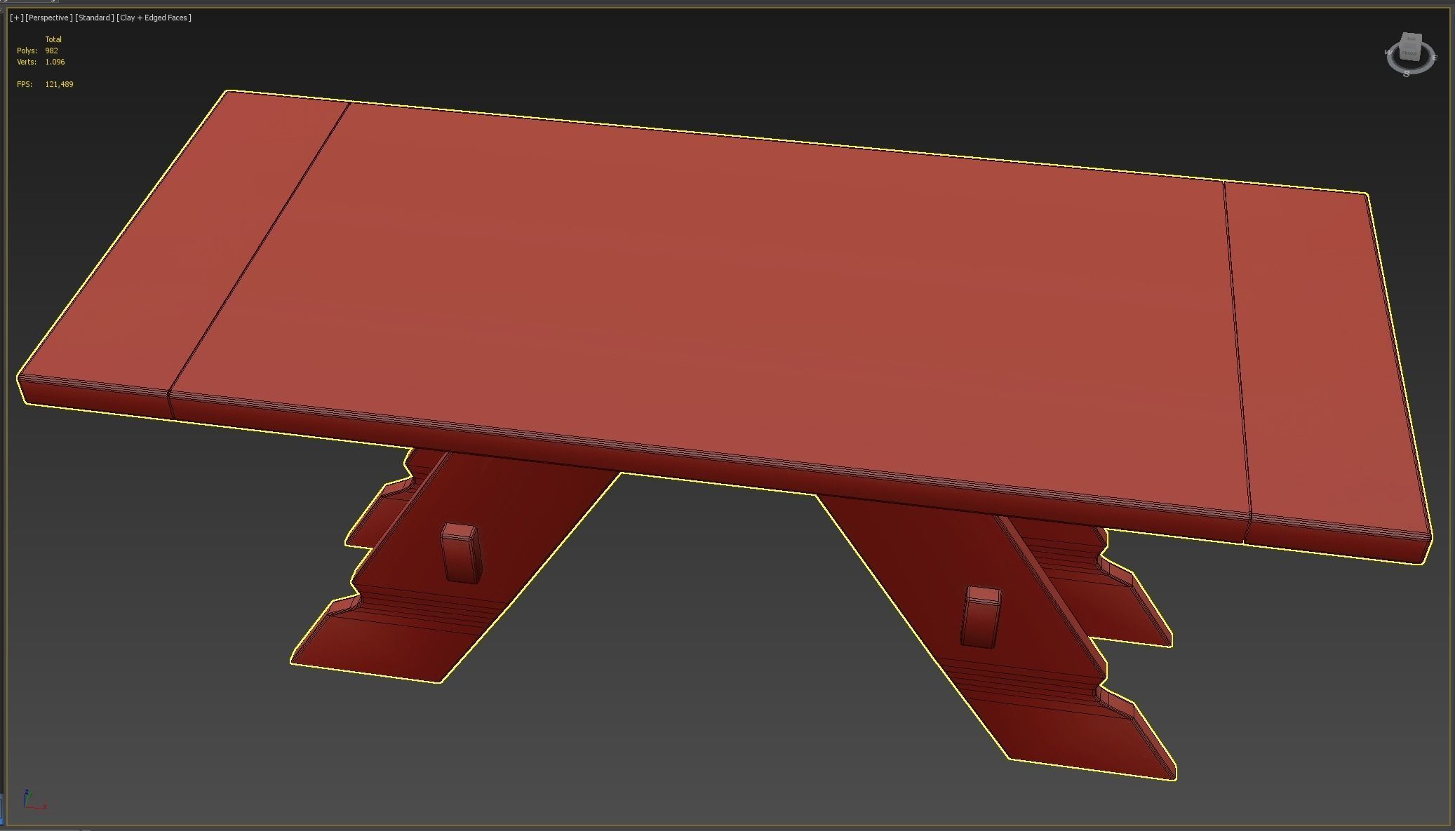 Medieval Table Low-poly 3D model_6