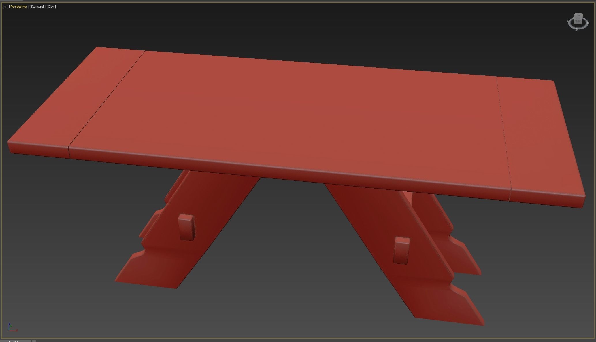 Medieval Table Low-poly 3D model_4