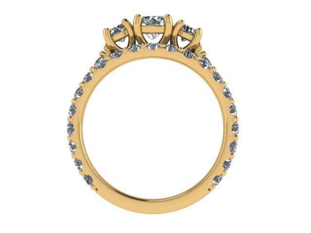 Golden Diamond Wedding Set 3D print model_4