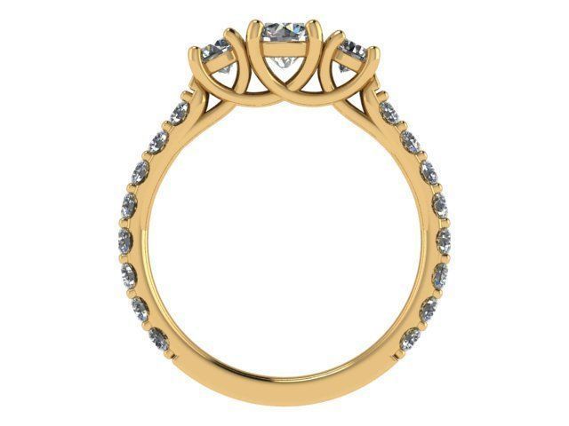 Golden Diamond Wedding Set 3D print model_8