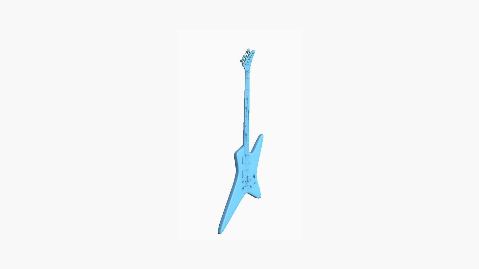 Electric Guitar I09 Light Wood - Music Instrument Design Free low-poly 3D model_9