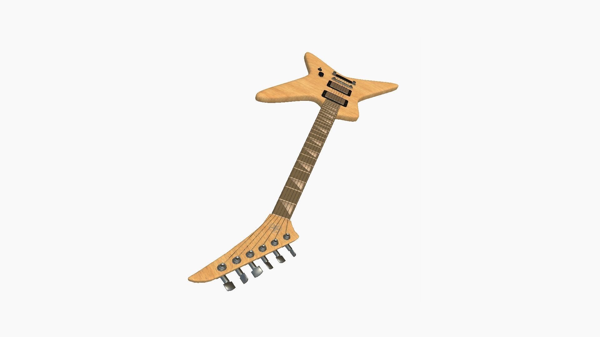 Electric Guitar I09 Light Wood - Music Instrument Design Free low-poly 3D model_3
