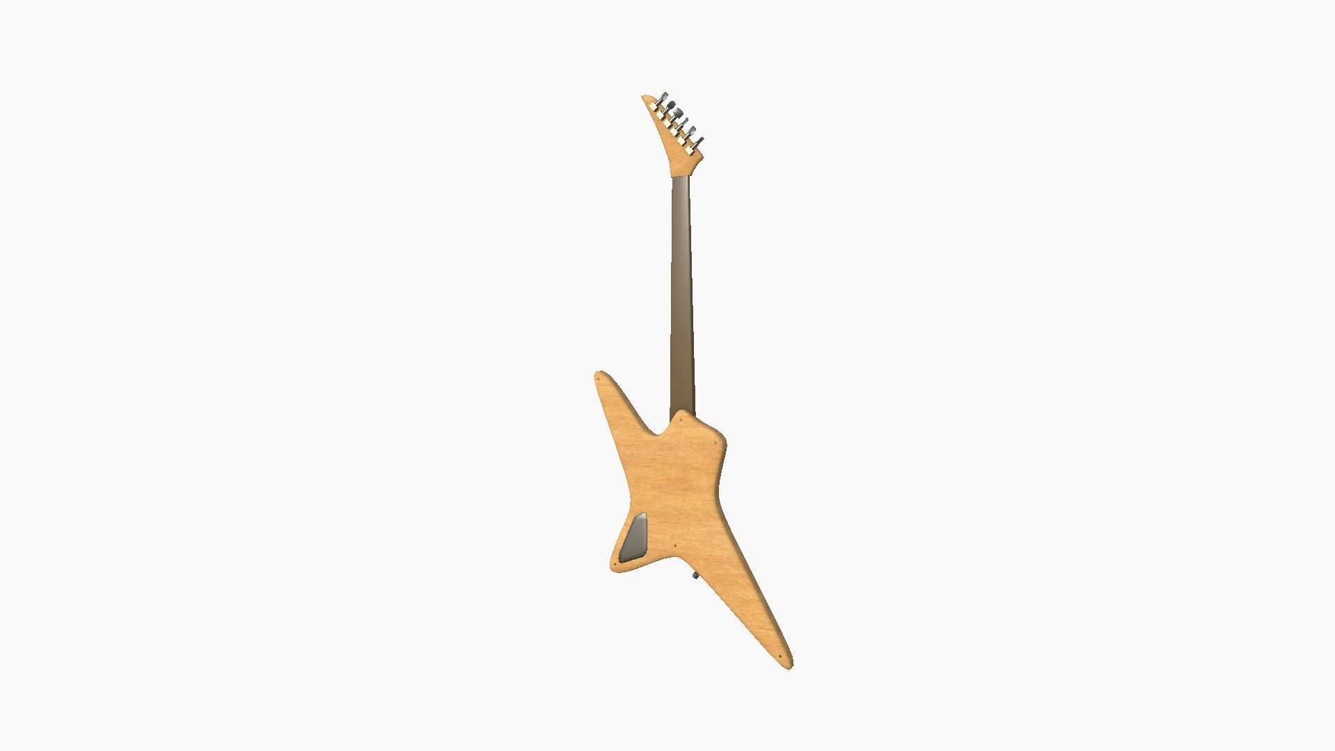 Electric Guitar I09 Light Wood - Music Instrument Design Free low-poly 3D model_4