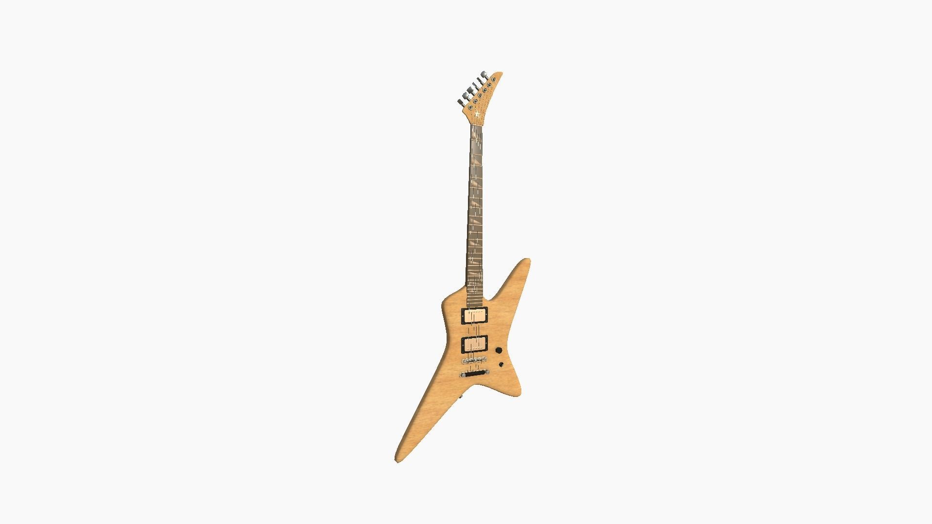 Electric Guitar I09 Light Wood - Music Instrument Design Free low-poly 3D model_1