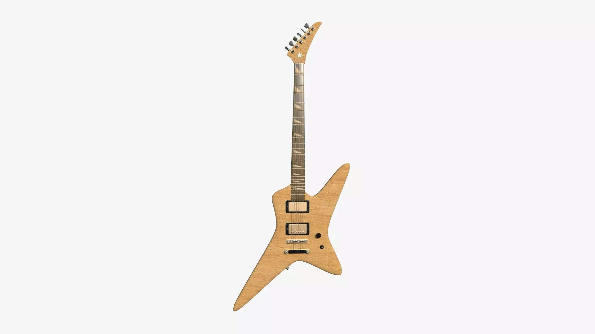 Electric Guitar I09 Light Wood - Music Instrument Design Free low-poly 3D model_0