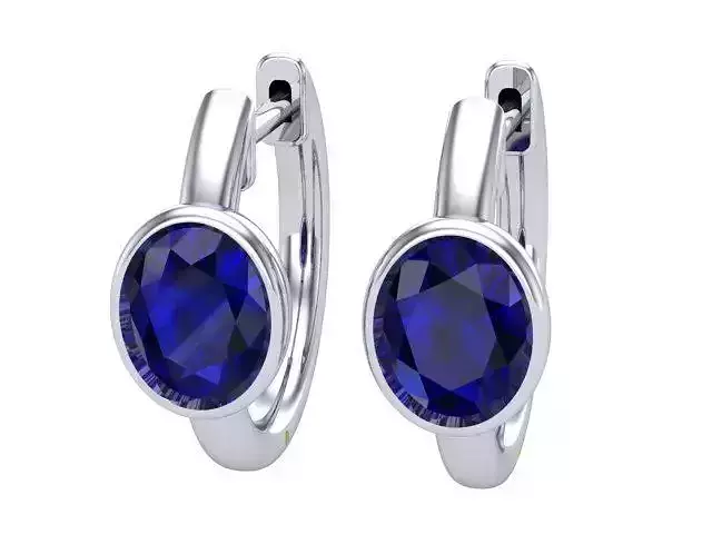 Sapphire Silver Earrings