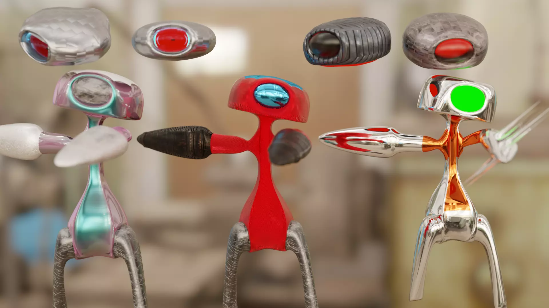 Free Robots and Drones Free low-poly 3D model