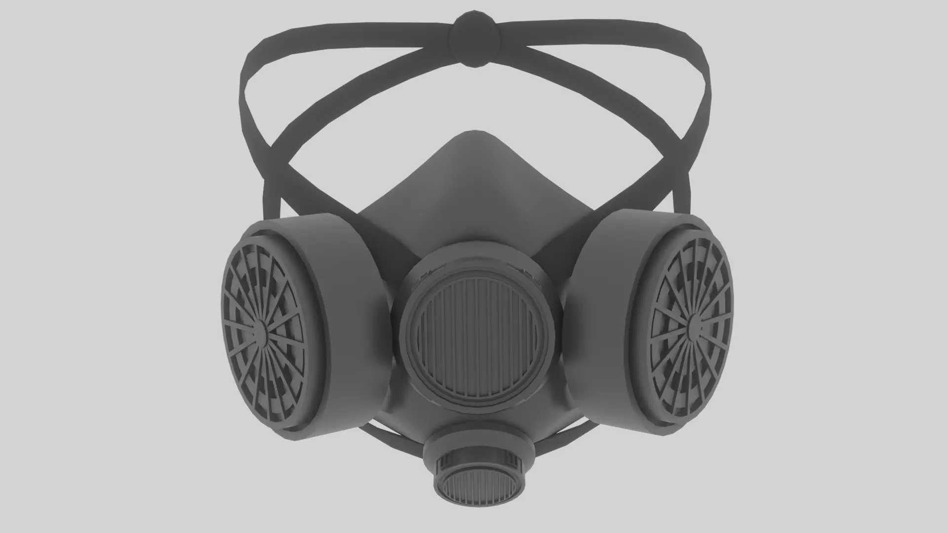 Gas Mask Chemical Filter Low-poly 3D model