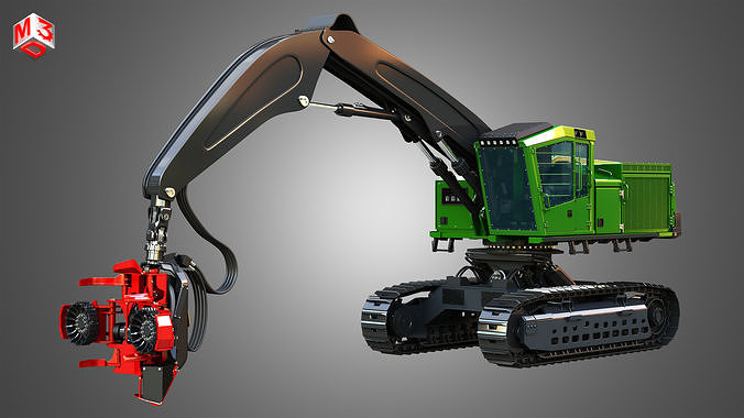 959MH Tracked Harvester 3D model