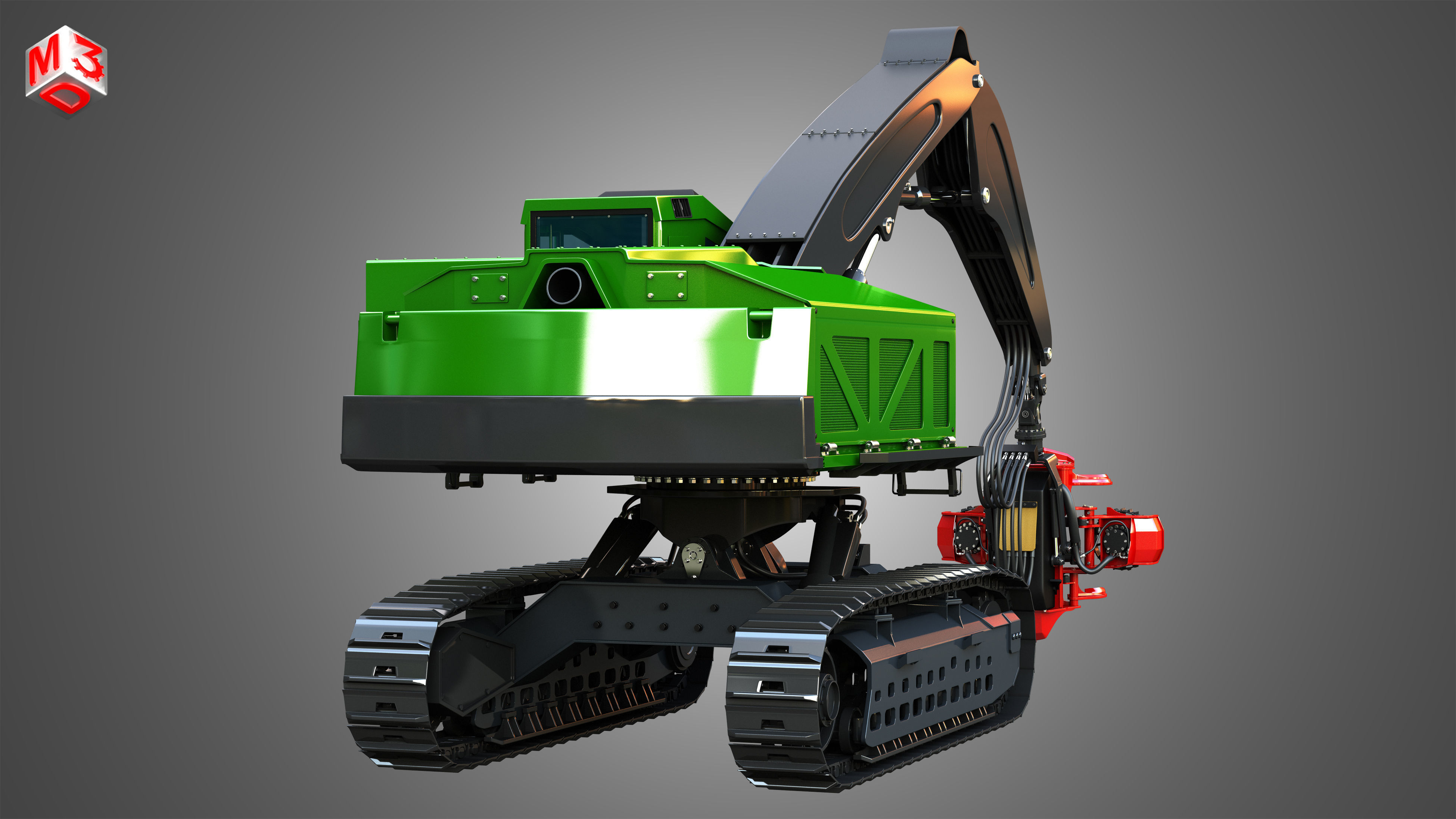 959MH Tracked Harvester 3D model_18