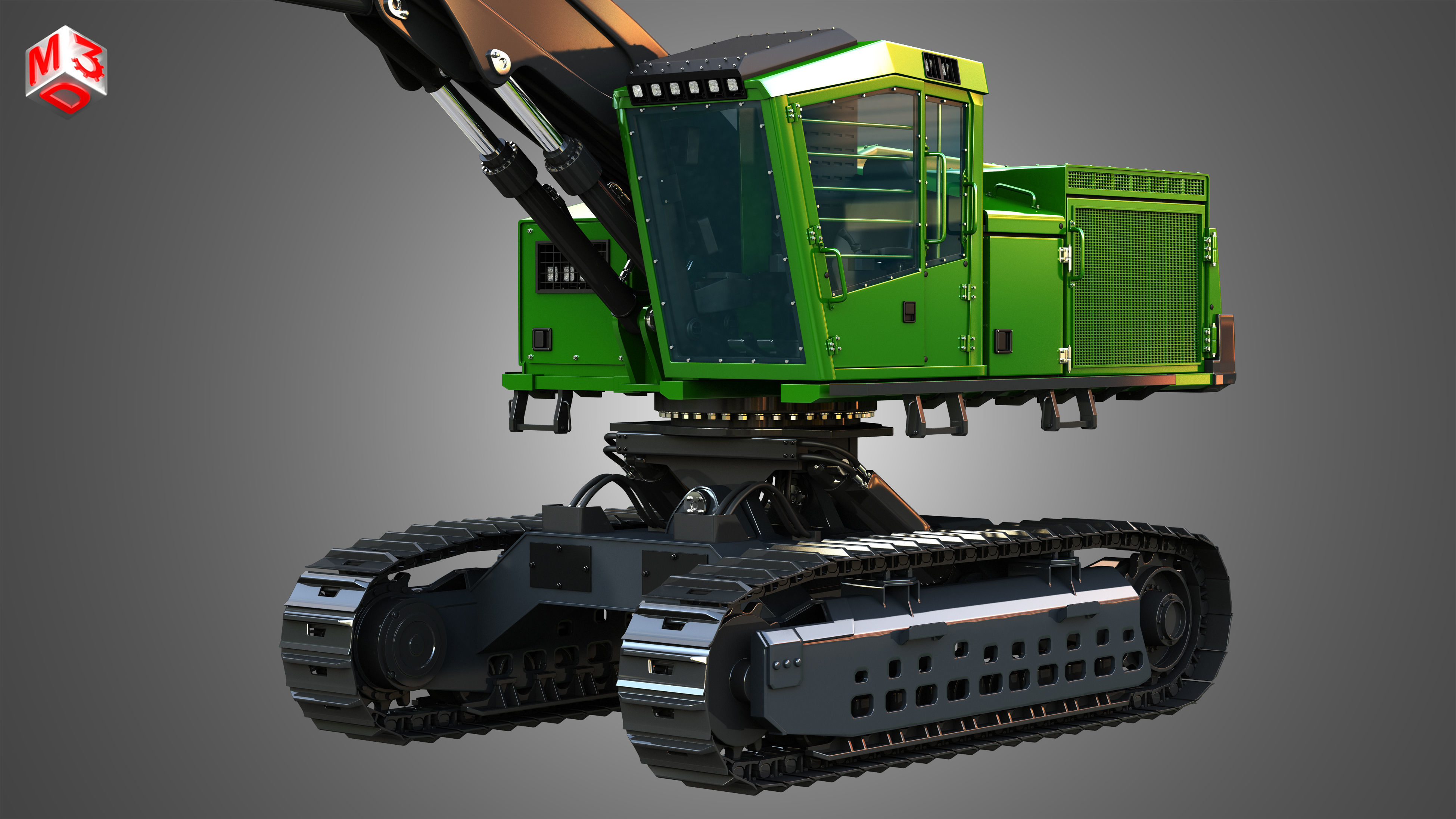 959MH Tracked Harvester 3D model_3